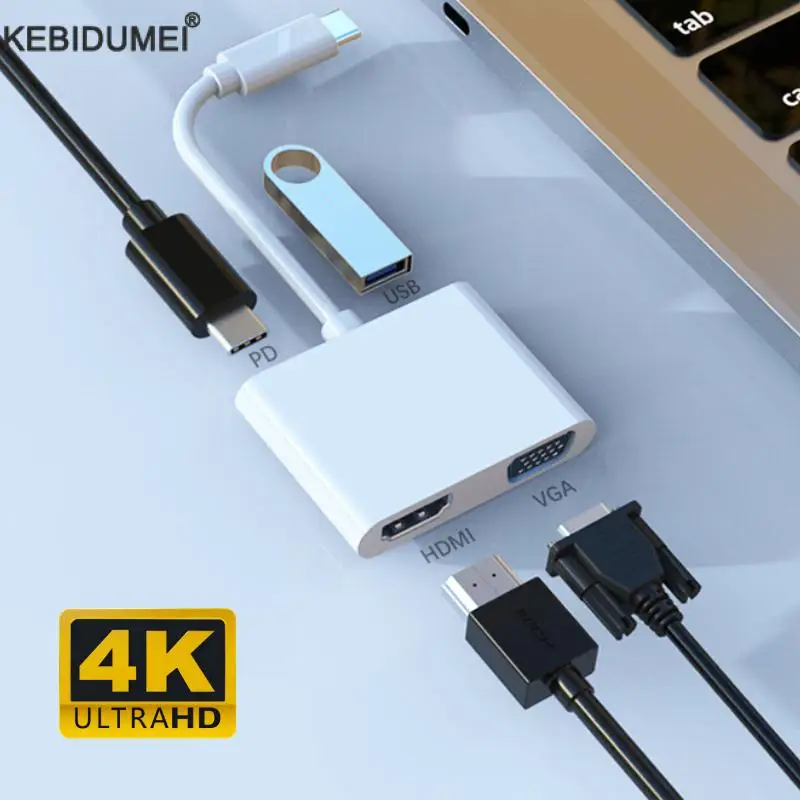 USB-концентратор для VGA HDMI USB 3,0 адаптер PD док-станция HDMI-совместимый Usb-разветвитель для ноутбука телефона ПК