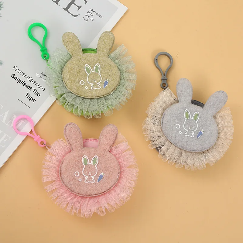 

10CM New Cartoon Cute Plush Rabbit Coin Purse Zip Plush Three-dimensional Coin Purse Headphone Storage Bag Kid Coin Purse Gift