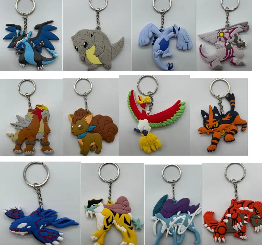 20pcs Japanese anime mix PVC Keychain Puppet Key Chain Girls boy Keyring gifts |