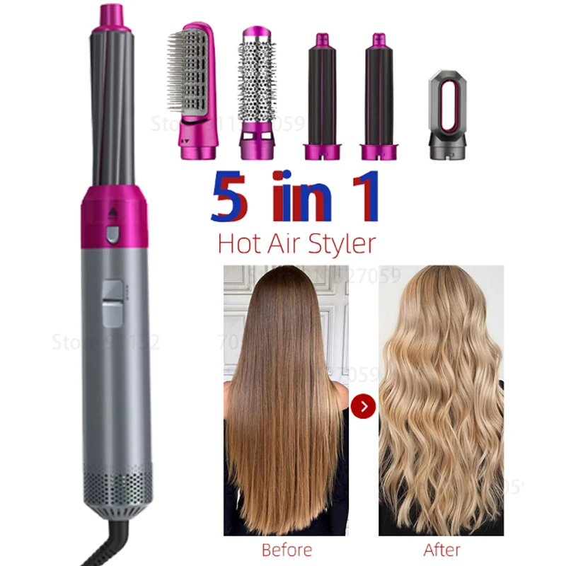

5 In 1 Air Styler Electric Hair Dryer Hair Curler Hair Styler Straightener Brush Comb Straighteners Curling Automatic Curling Ir