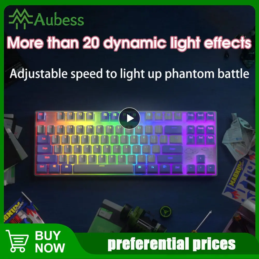 

Mechanical Axis Home Keyboard Ergonomic Design Long Endurance Wireless Keyboard Retractable Foot Support Durable 87 Key Keyboard