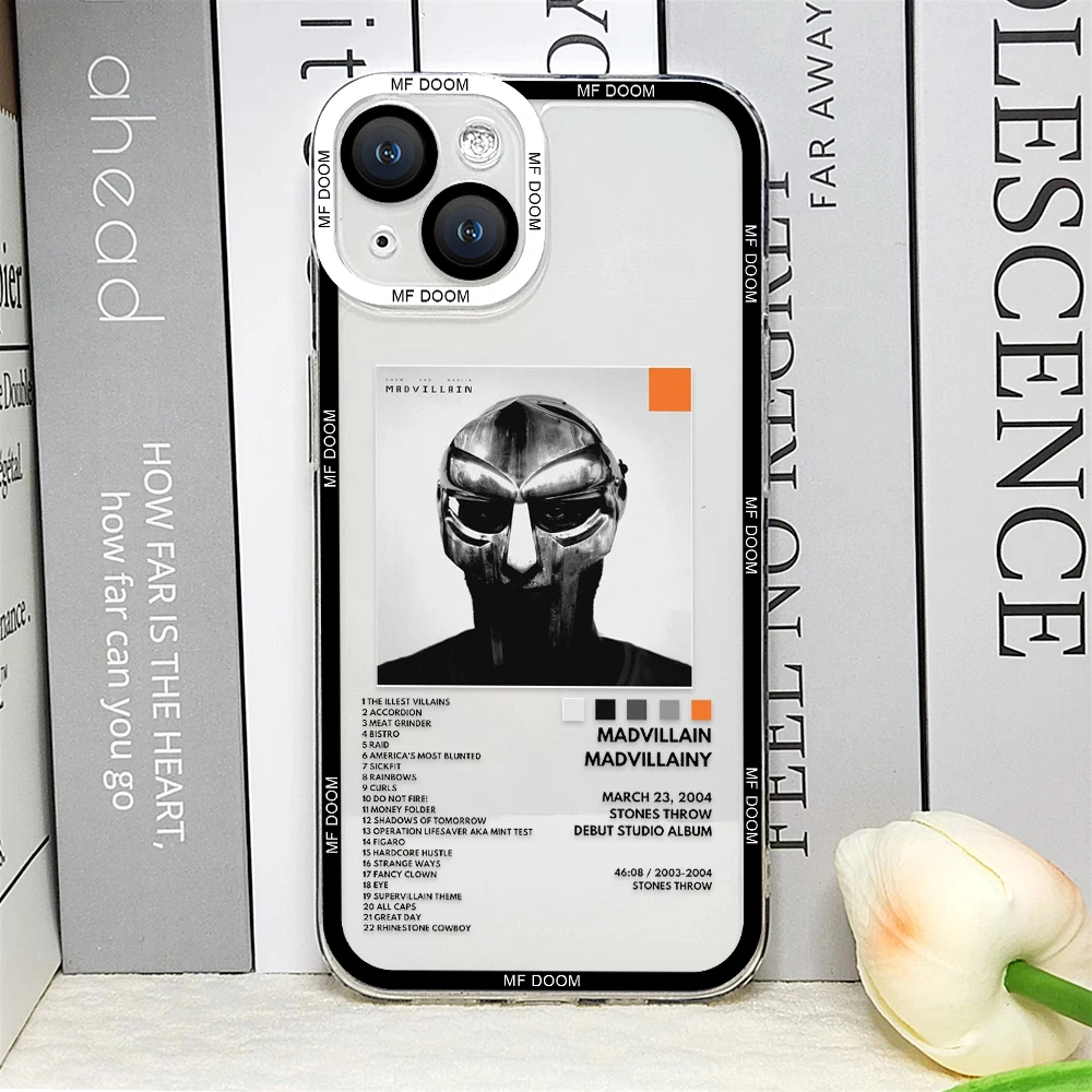 Модный чехол для телефона MF DOOM Hot Singer IPhone 16 15 14 13 12 11 Mini Pro Max X XR XS 7 8 Plus SE20 прозрачный