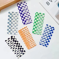 2022 new vintage colorful checkerboard acetate hair comb wide semi circle hair brush hair comb for women girls cosmetic tools