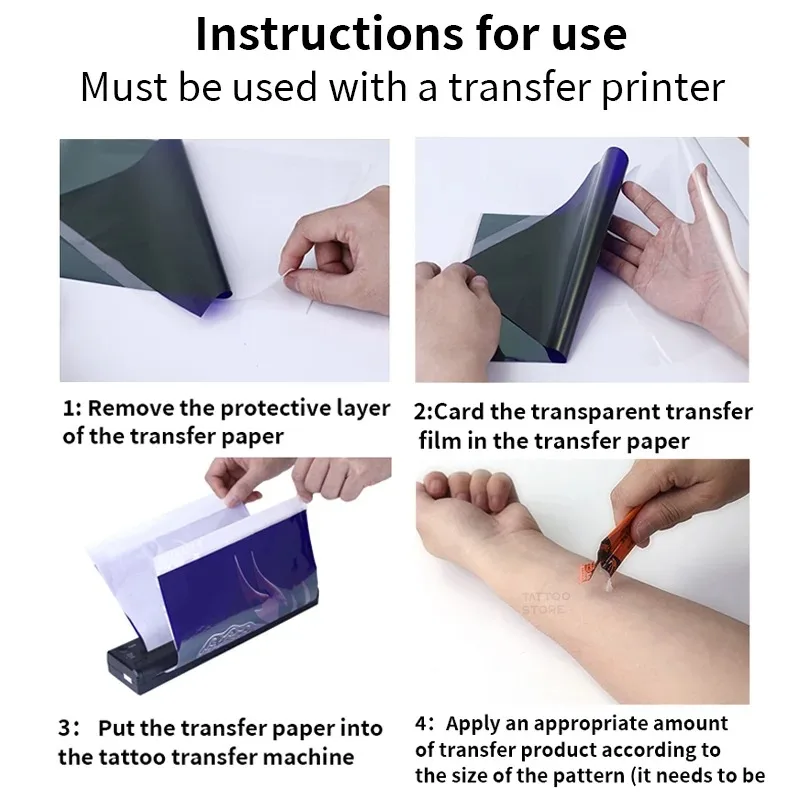 Прозрачный термотрафарет для татуировок пленка переводная бумага углеродного