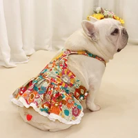 dog summer clothes puppy skirt short body bulldog fat dog apparel dog outfits suspender skirt girl dog dress for french bulldog