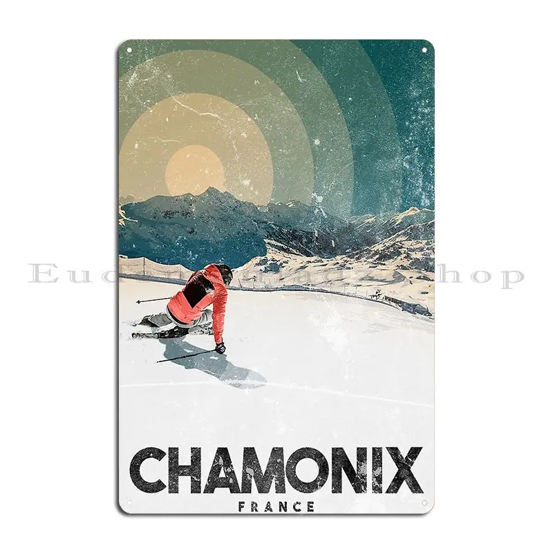 Французский металлический знак Chamonix винтажный фотообои дизайн оловянного знака