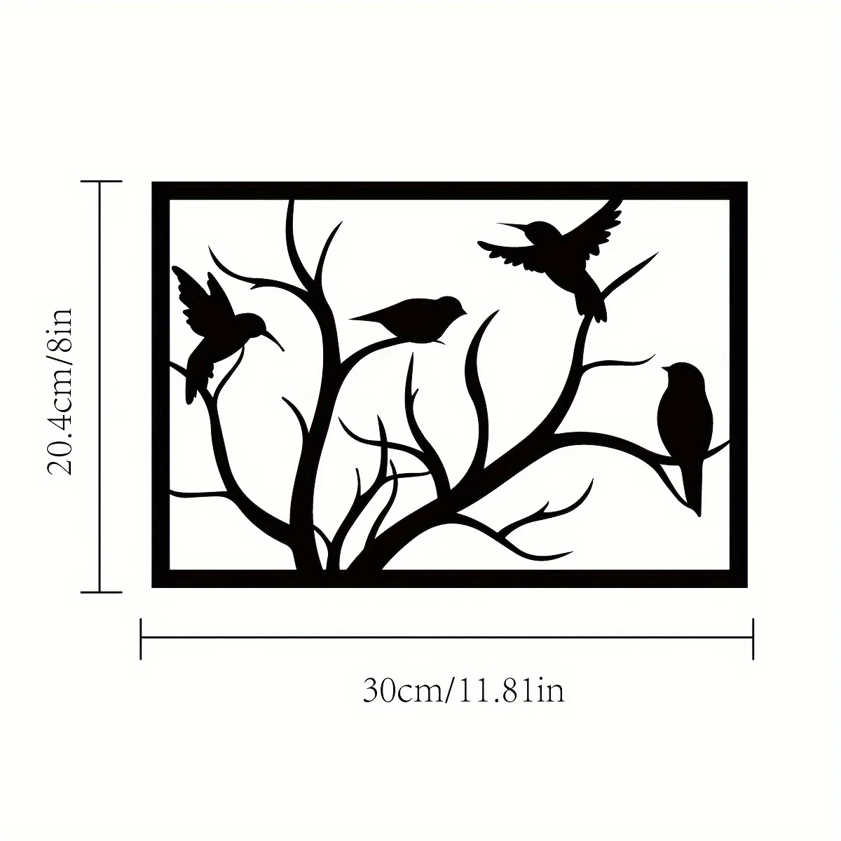 1 Шт. Современный Металлический Настенный Декор В Форме Птицы На Ветке Настенное