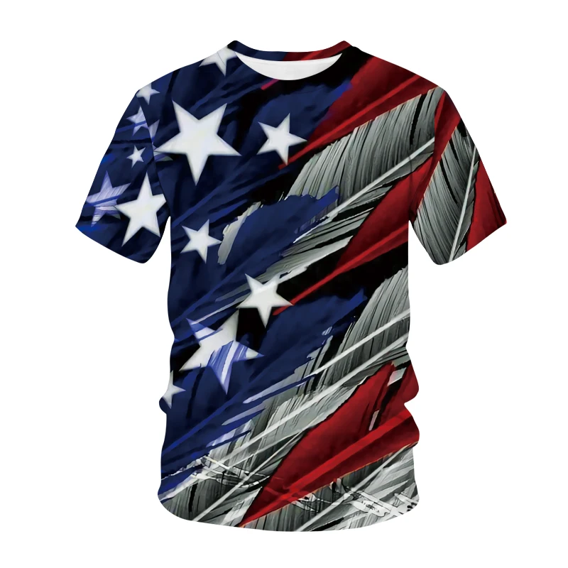 

Fashion Crew Neck T Shirt Men Women Streetwear 3D Printed USA UK Croatia Flag T Shirts