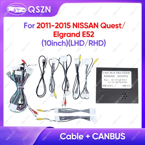 Canbus Box OD-NISSAN-09 для NISSAN 2011-2015 Quest/Elgrand E52 с жгутом проводов, кабель питания, автомобильное радио, стерео DVD, Android