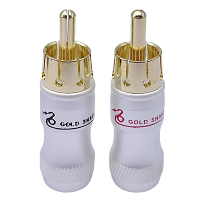 

1/2/4 Pcs/set Video Connector Adapter for Cable DIY Gold Snake RCA Plug Gold Plated Connect Accessory
