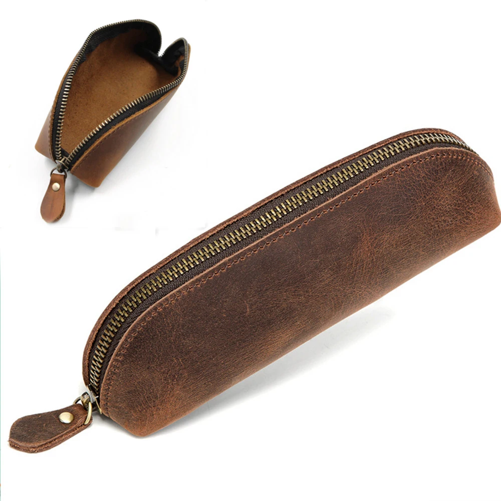 

Винтажный стильный кошелек для монет из натуральной кожи для мужчин и женщин, сумка для хранения на молнии, Чехол для карт, искусственная су...