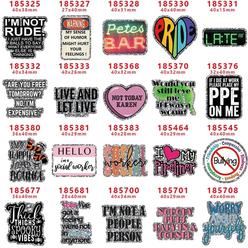 10 шт. блестящие акриловые подвески в виде слова с плоской задней частью Beter Bar Pride