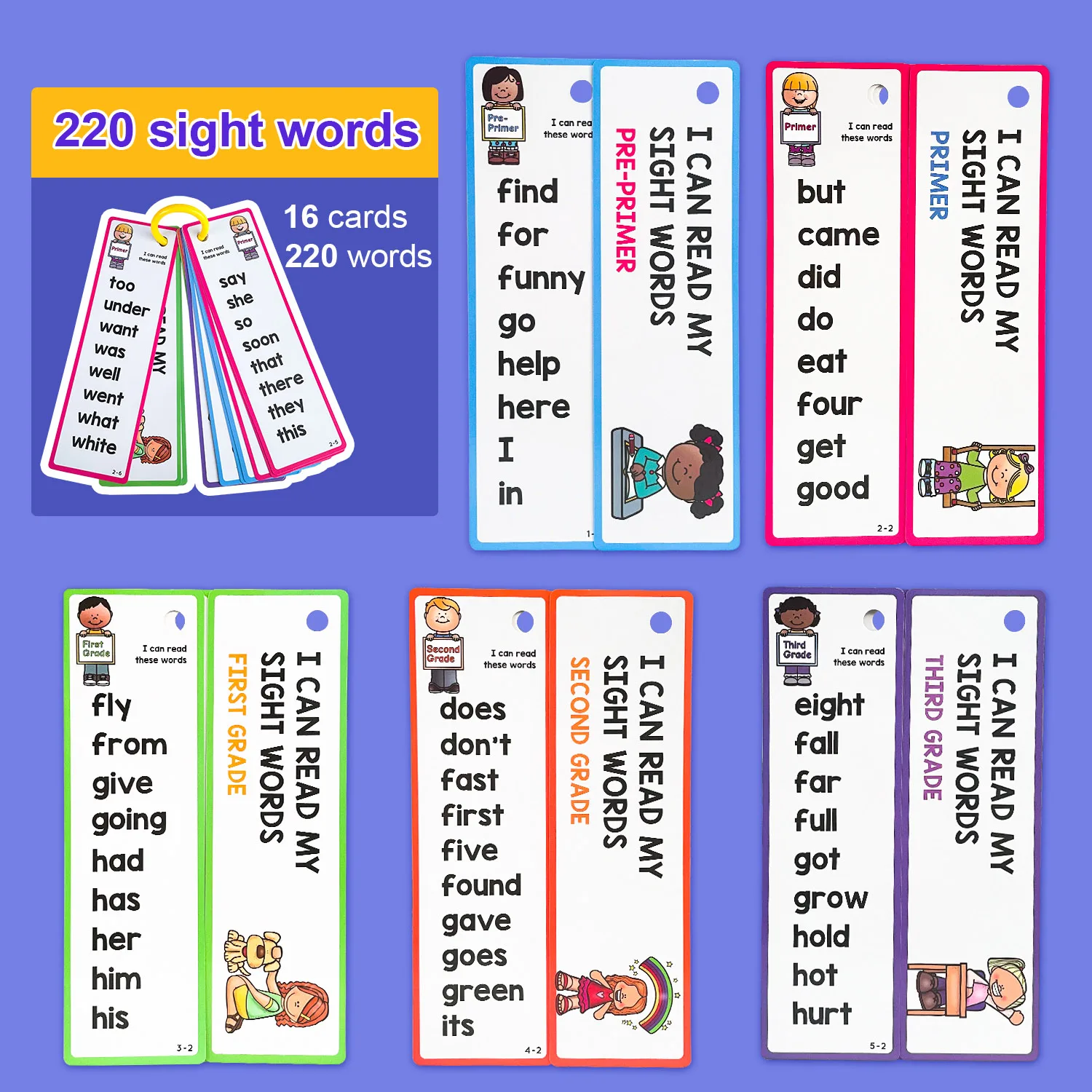 

220 Sight Words English Learning Card Games Puzzles for Kids Children Toys Memory Games Early Educational Learning Toys