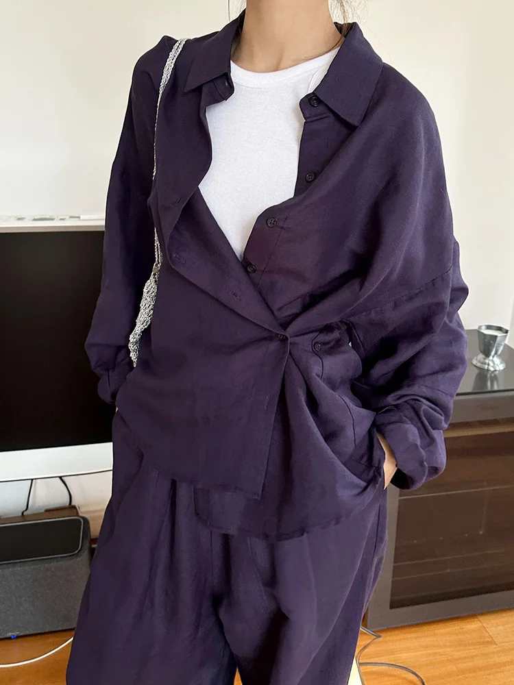 Женские льняные рубашки в японском стиле повседневные свободные блузки уличном