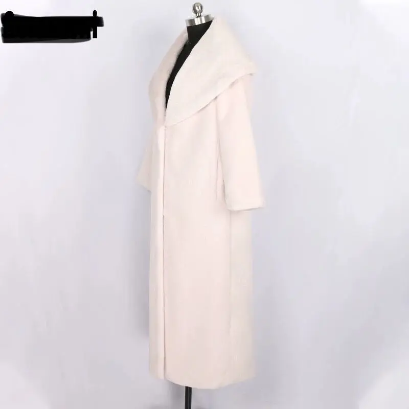 Women's Clothing 2022 Black Mink Velvet Fur Coat Female Long Paragraph Lapel Imitation Fur Coat Autumn and Winter New Warm