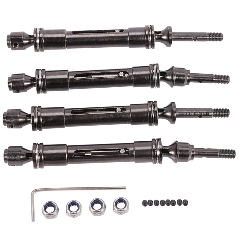 

4Pcs Metal Front And Rear Drive Shaft For 1/10 Traxxas Slash Rustler Hoss Stampede VXL 4X4 Upgrade Parts
