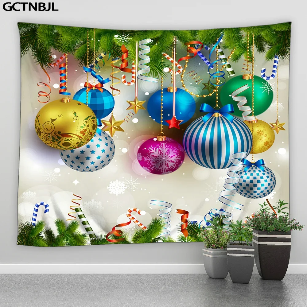 Рождественский гобелен большая настенная подвеска Санта-Клаус олень снеговик