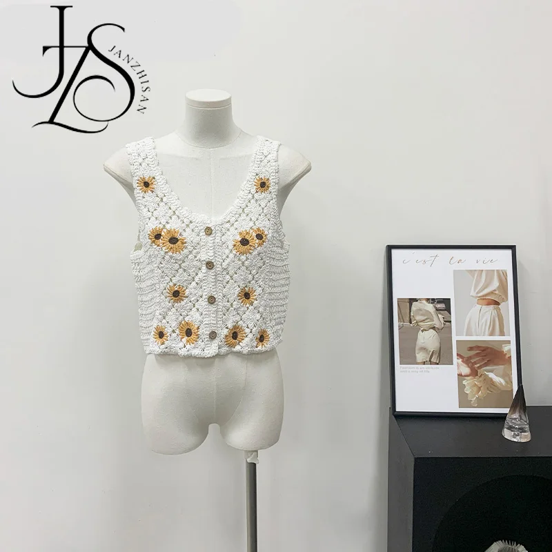 JANZHISAN женские вязаные крючком топы больших размеров летние хлопковые в пляжном