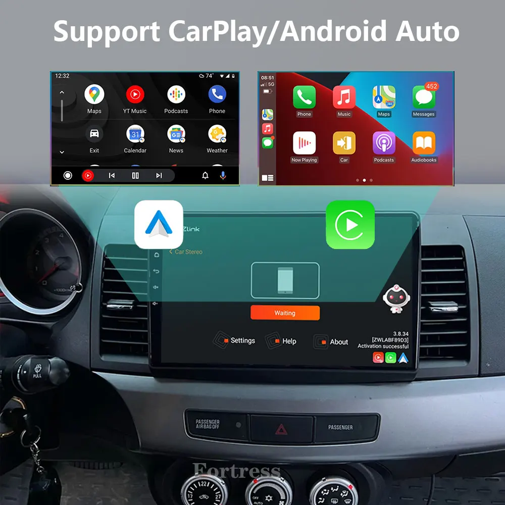 Фото 2din Android 16 авторадио автомобильный радиоплеер для Mitsubishi Lancer 10 CY 2007-2017 Carplay автоэкран GPS-навигация 5G Wi-Fi RDS №2