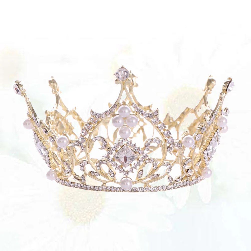 Корона Ретро Роскошные для женщин Стразы Барокко Свадебные волосы Круглая