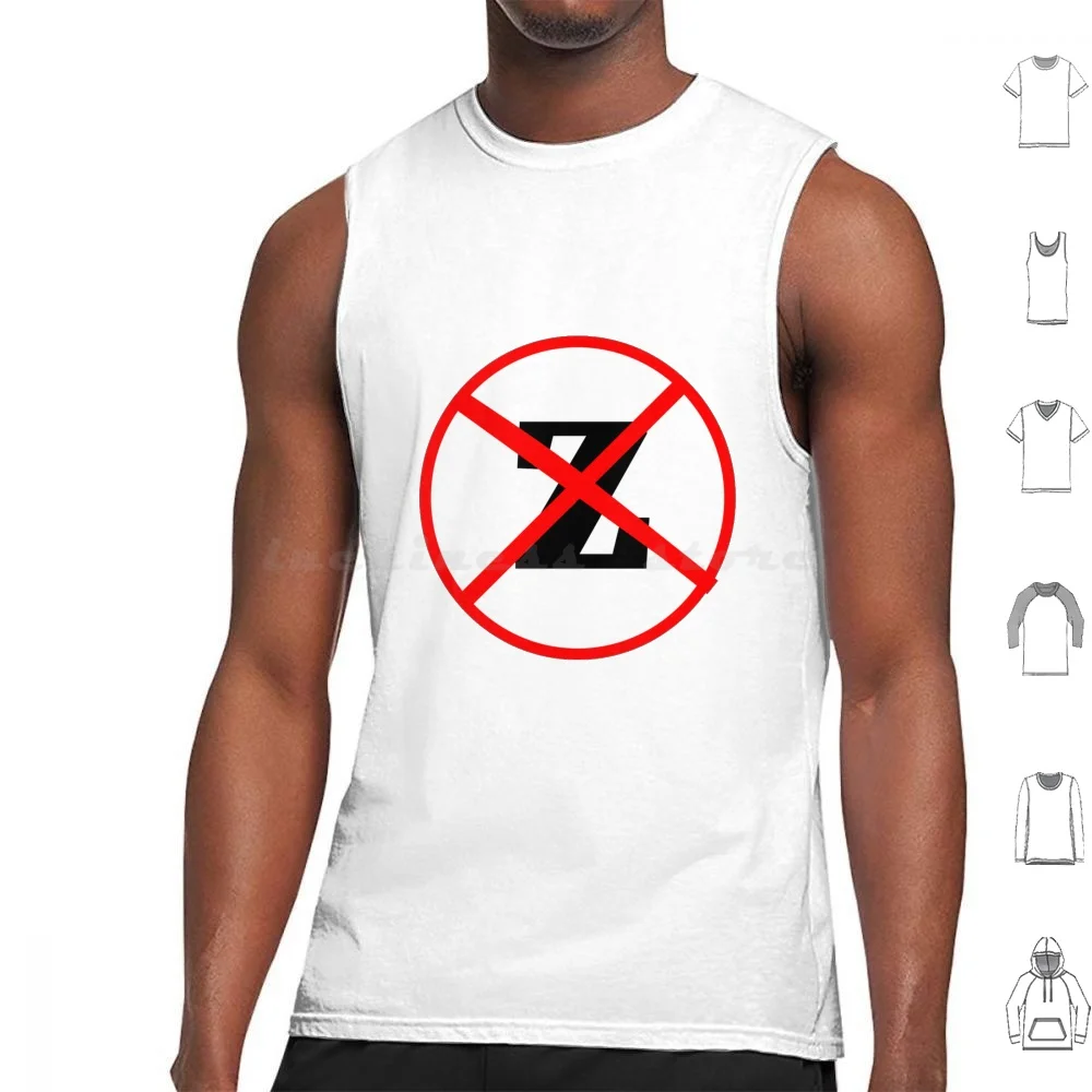 

Anti-Symbol ~ Letter " Z " With An " X " Over It Tank Tops Print Cotton Anti Z No Z No Zs Z Not Welcome Here Zs Not