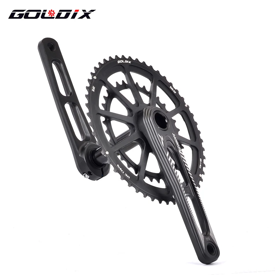 GOLDIX Ultralight Road Bike Crankset 170mm Aluminum Alloy Hollow Bicycle Crank Set Double Disc 50-34T/53-39T chainring