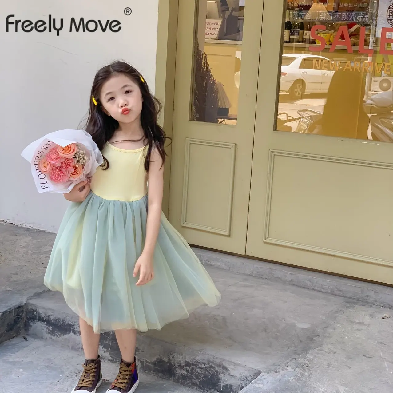 

2023 New Kids Dresses for Girls Summer Party Birthday Wedding Girl Dress Child Baby Tulle Princess Dress Baby Clothes