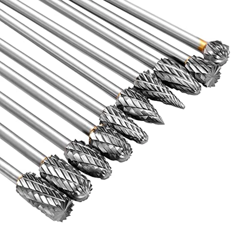 Набор твердосплавных фрез 6 дюймов 10 шт. вольфрамовый хвостовик с двойной резкой 3