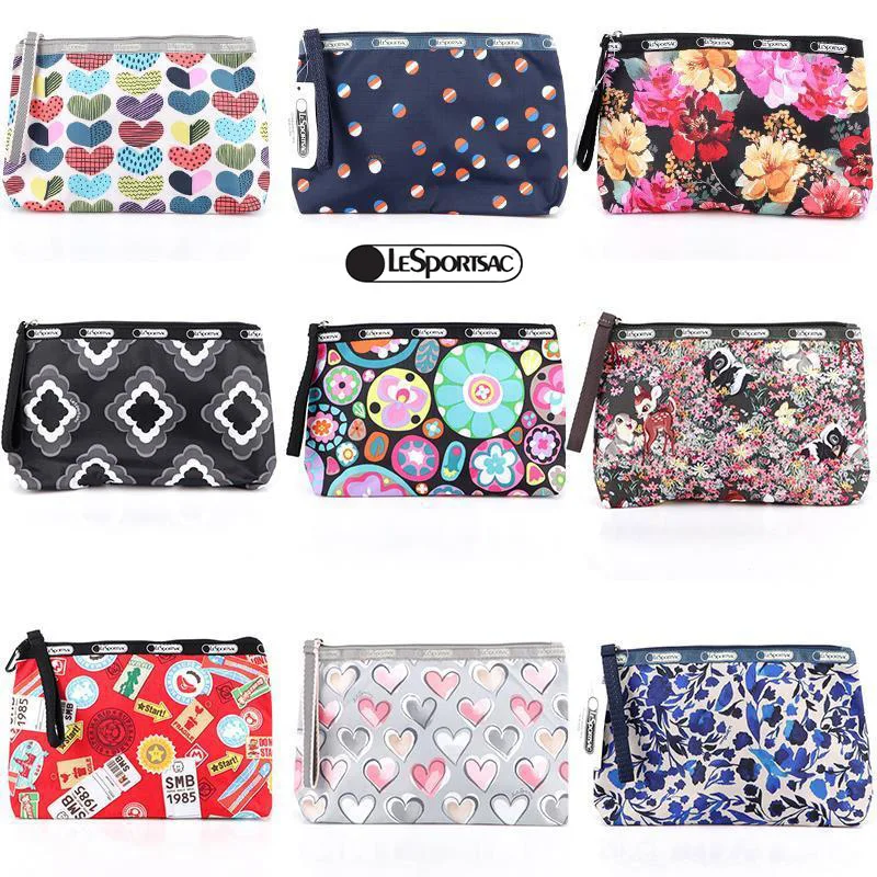 

Kawaii Lesportsac Women's Bags Cartoon Prints Travel Fitness Storage Bags Cosmetic Bags Waterproof Handles Clutches Tote Bags