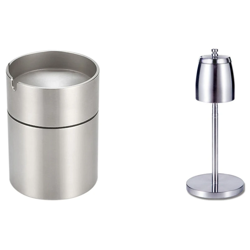 

Ashtray Stainless Steel Car Windproof & Floor Standing Ashtray, Telescopic Stainless Steel Windproof Ashtray with Lid