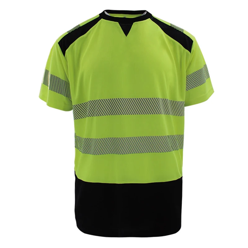 

Рубашки повышенной видимости Светоотражающая защитная футболка с коротким рукавом Рубашка Hi Vis Быстросохнущая строительная рабочая одежда