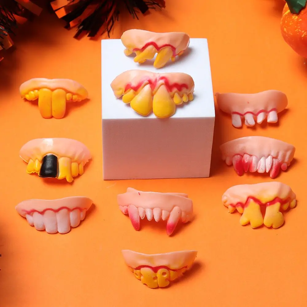 

10Pcs Funny Joke Tooth Toy Halloween Decoration Teeth Party Bags Fancy Dress Creative Prank Horror Toys Funny Gadgets
