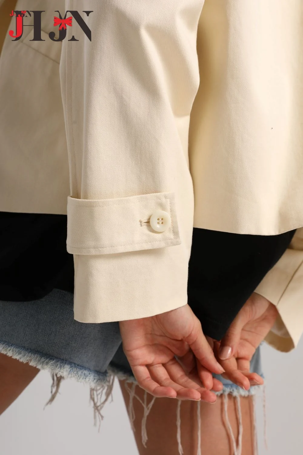 Женский Тренч-карго Верхняя одежда с отложным воротником на молнии и длинным