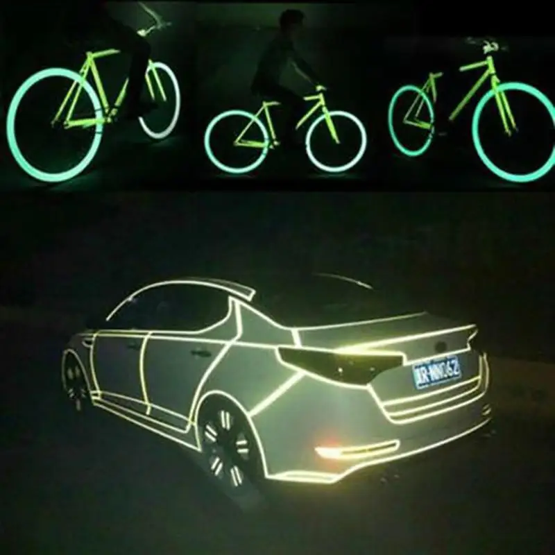 

1 Roll 5Mx1cm Automobile Car Reflective Sticker Warning Decals Motorbike Automobile Decorative Strip Waterproof Safety Stickers