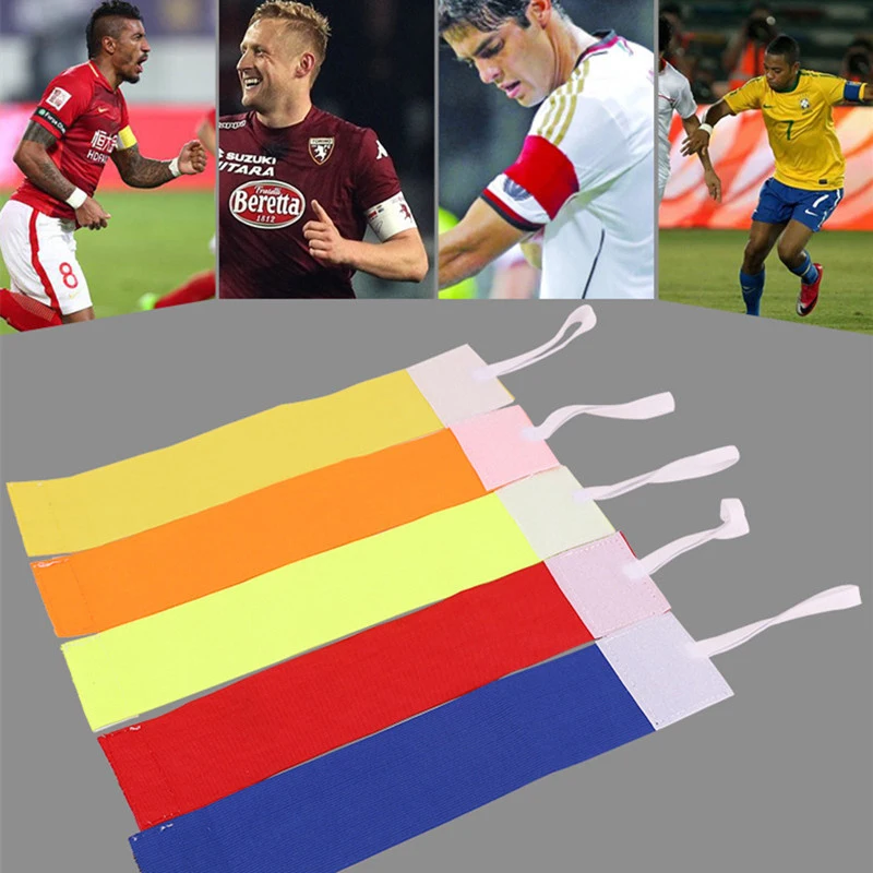 

2023 High Quality Colorful Anti-off Professional Football Soccer Captain Armband Player Arm Band Adjustable Armband