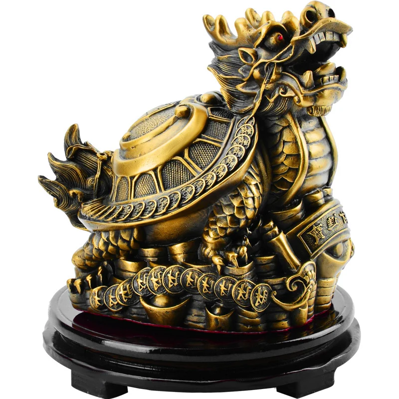 

Dragon Copper Decoration Gossip Small Water Turtle Dragon-Head Tortoise Home Living Room Office Decorations Crafts