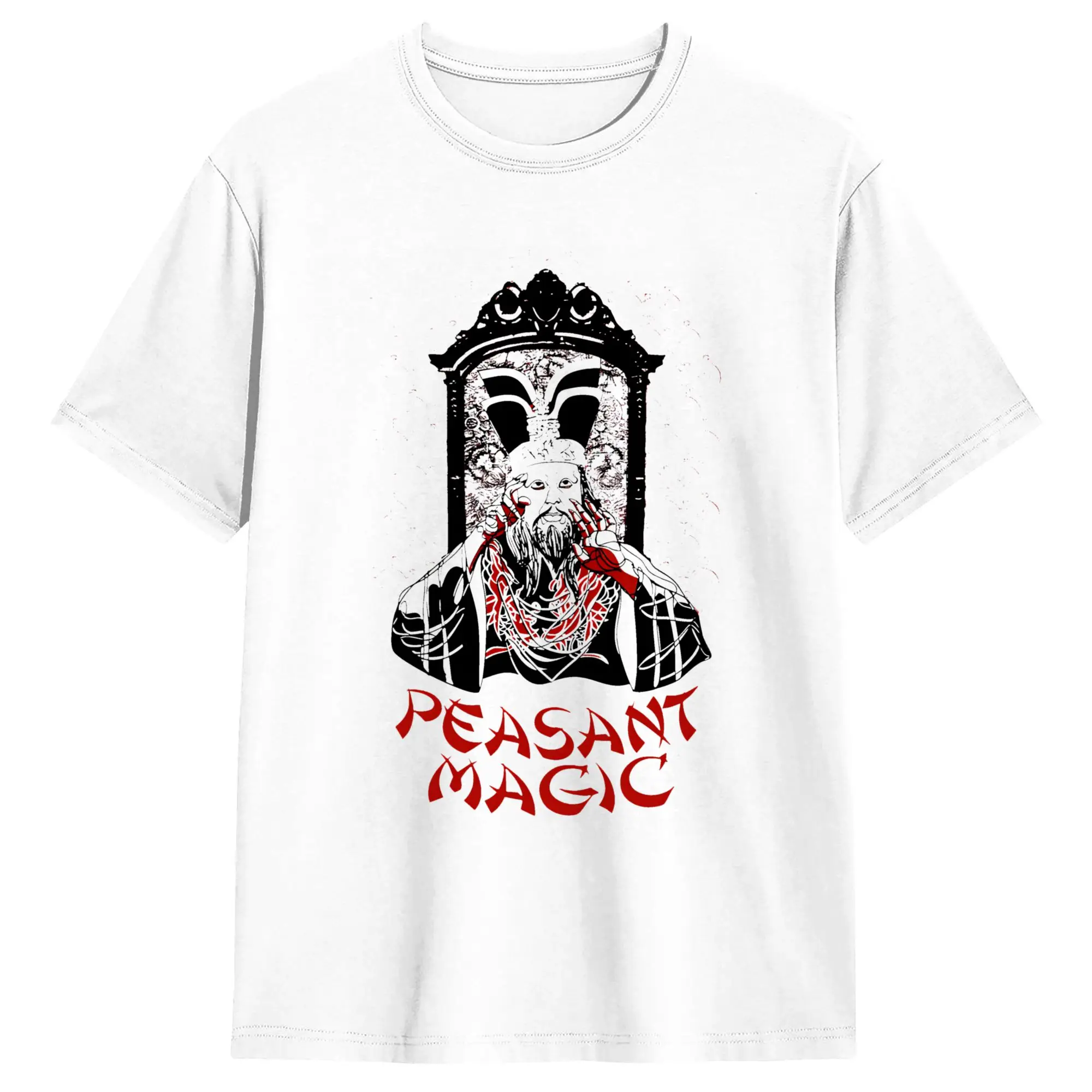 Фото Футболка Lo Pan - Peasant Magic, пляжная футболка в стиле хип-хоп, хлопковая футболка с круглым вырезом, оверсайз, с коротким рукавом, винтажная футболка №1