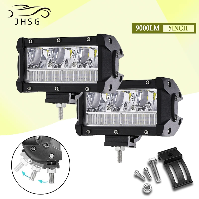 

Led Work Light Super Bright 5 Inch Combo Led Beams 90W 9000LM Led Bar Light For Golf Driving Offroad 4x4 4WD SUV Tractor 12V 24V