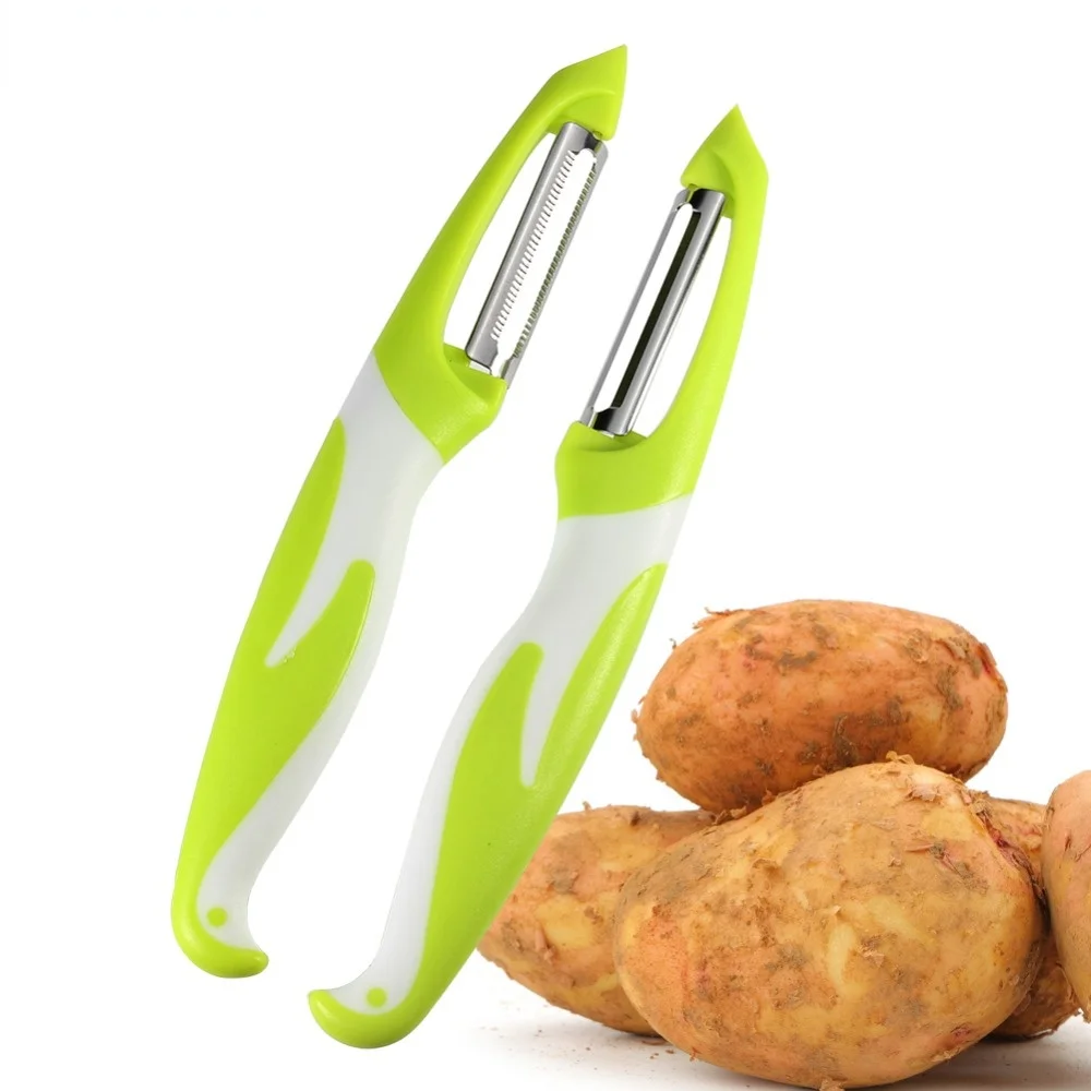 

2 Piece, Stainless Steel Blade Fruit Vegetable Peeler, Super Potato Peeler, Kitchen Gadgets by Leeseph