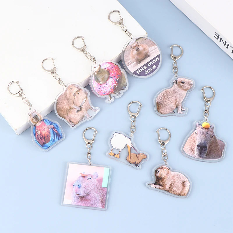 

Creative Animal Capybara Keychain Funny Cute Cartoon Bag Pendant Key Chain Accessories Car Keyring Women Men Jewelry Gifts