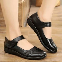 summer women flats shoes ladies mary jane casual shoes female genuine leather loafers soft sole comfort mom walking shoes 35 42
