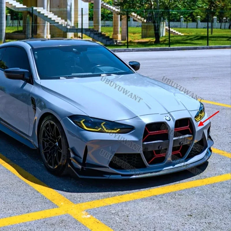 Фото Для BMW G80 M3 G82 G83 M4 2021 2022 2023: Верхняя центральная решетка радиатора в стиле CSL (сетка) №3
