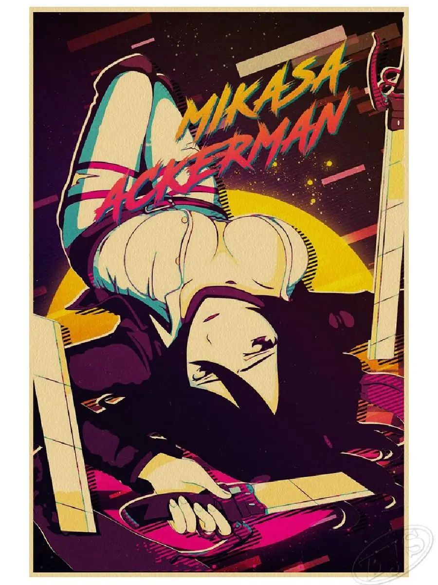 Плакат Eren From Attack On Titans Винтажный Аниме-настенный Художественный Принт Для