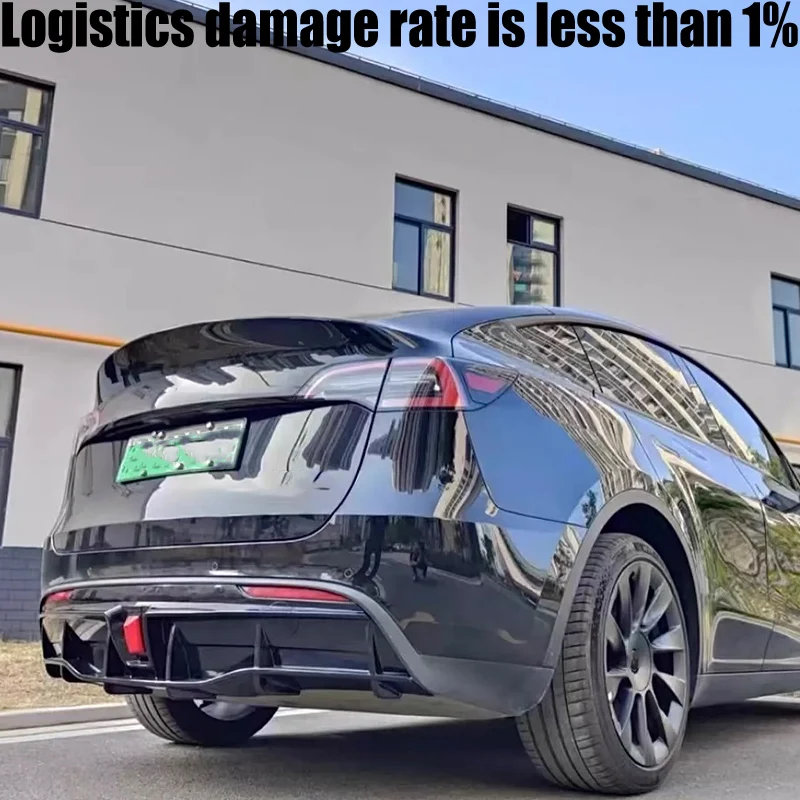 4-дверный диффузор для заднего бампера Tesla Model Y 2018-2022 АБС-пластик углеродное