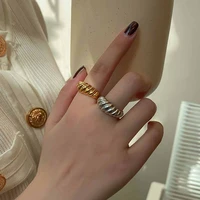 twisted rope hippie rings for women gold ring korean fashion jewelry 2022 trend luxury rings for teens free shipping gaabou