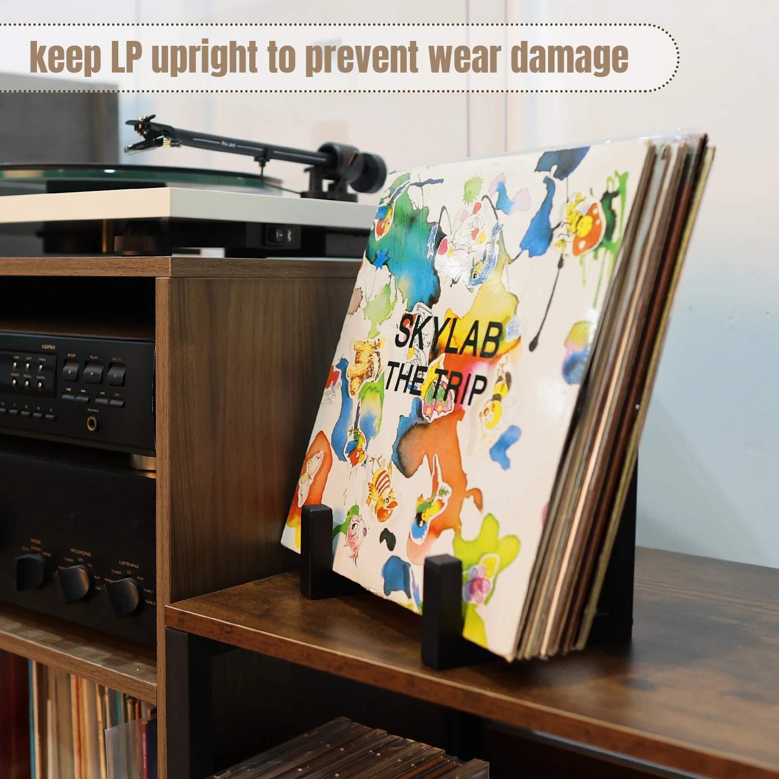 НОВЫЙ модный черный держатель для пластинок LP металлическая настольная