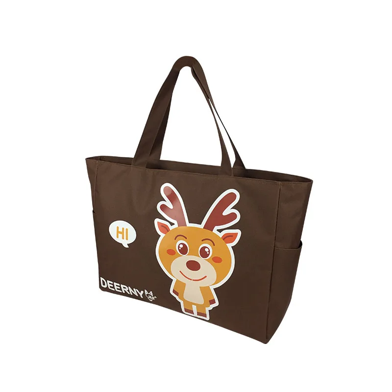 Fashion new canvas bag cute deer waterproof travel bag large capacity folding shopping bag