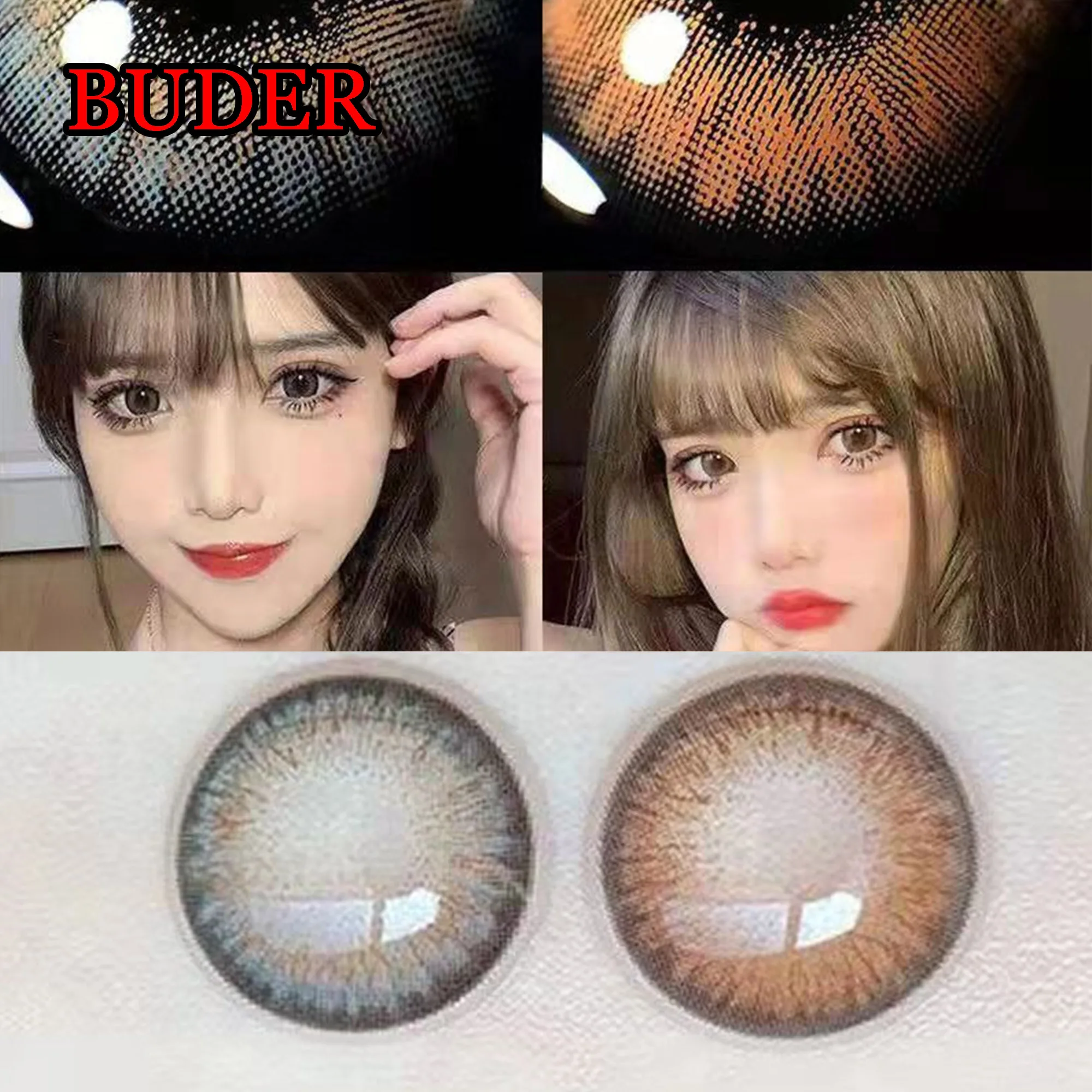 

Cute 14.20mm Big Eye Contact Fashion Makeup Eyes for Women Men Anime Contacts Lenses линзы акувью Buder Orange