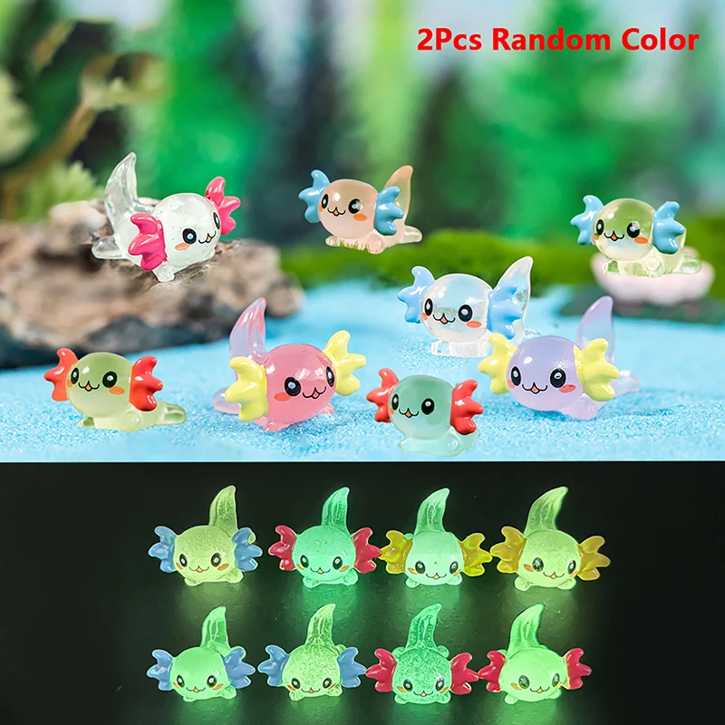 

2Pcs Luminous Hexagonal Dragon Ornament Mini Color Cartoon Doll Micro Landscape Decoration Dollhouse Miniature Toy