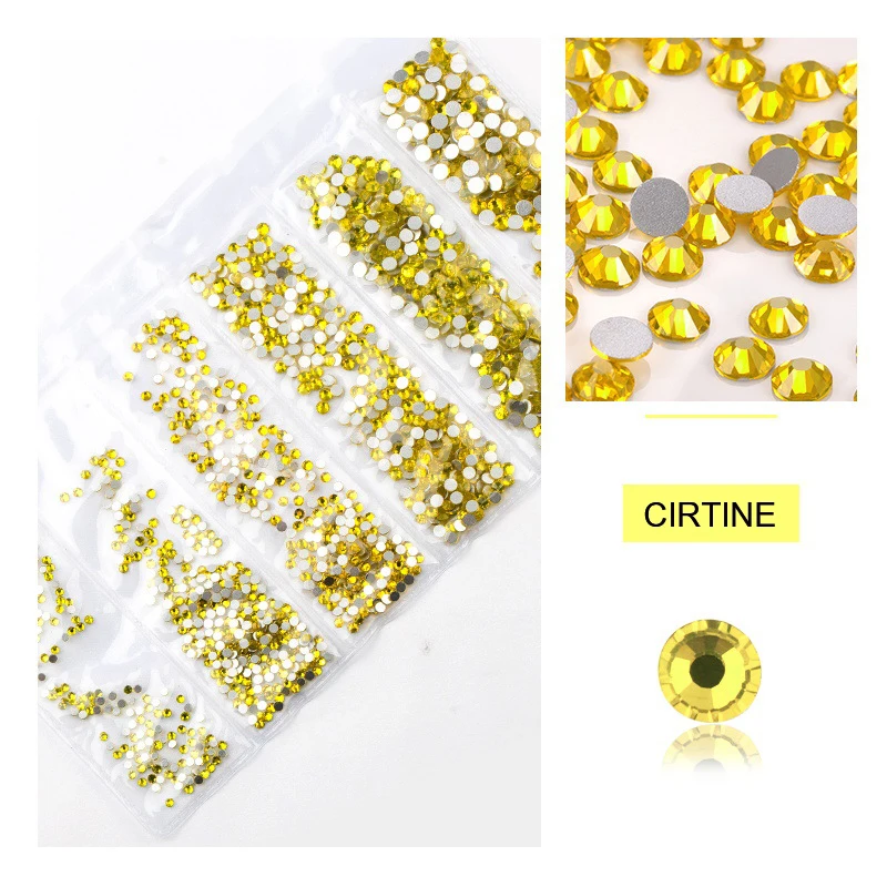 

Nail Art Rhinestones Kit 1728pcs Cirtine Flatback Rhinestones Gems Stones with Storage Organizer for Design Bright Holiday